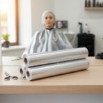 Colorless PE hairdressing cape - (50 pc.) on ROLL - Image 2