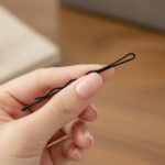 Waved ball-ended black hair grip - 60mm (100 pc.) - Image 2