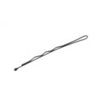 Waved ball-ended black hair grip - 60mm (100 pc.)