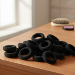 Worm-like Black hair tie (50 pc.) - Image 2