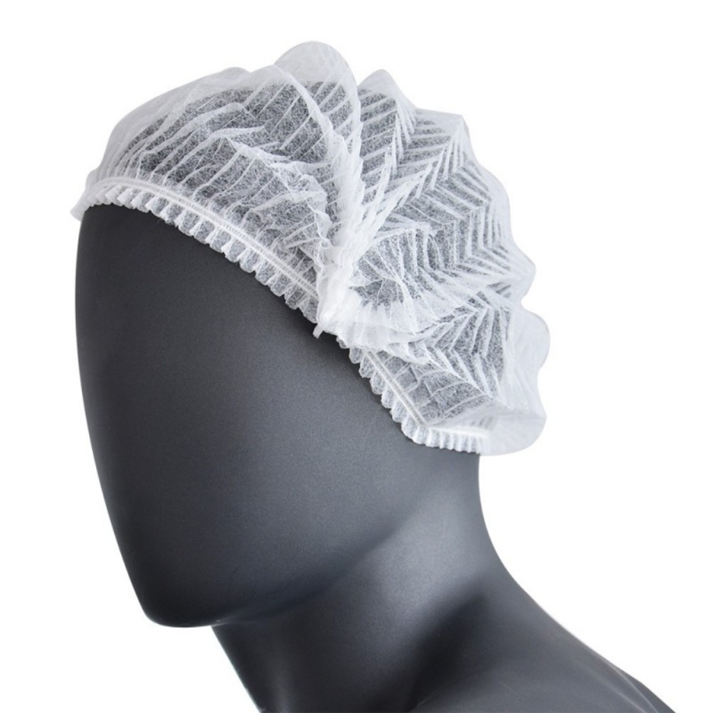 K_018_100F-eco-hygiene-cosmetic-disposable-caps-nonwoven-clip-100-pcs-hygiene-beauty Pleated disposable nonwoven cap - (100 pc.) - Image 1