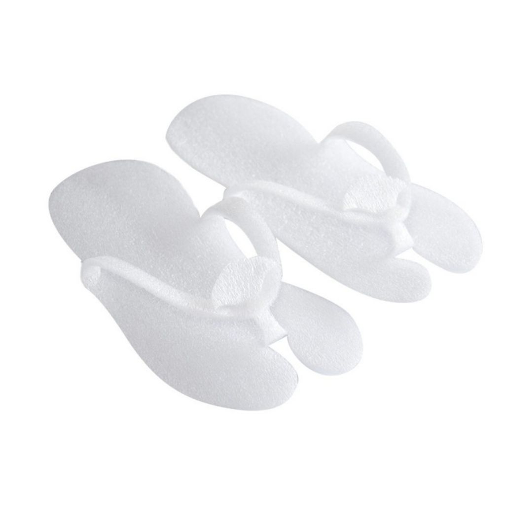 K_036_010FB-eco-hygiene-foam-flip-flops-white-10-pairs-hygiene-cleanliness White foam pedicure slippers - (10 pairs) - Image 1
