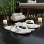 White foam pedicure slippers - (10 pairs) - Image 2