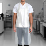 PE protective hairdressing apron white (100 pc.) - Image 2