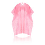 Long pink nonwoven hairdressing cape (25 pc.)