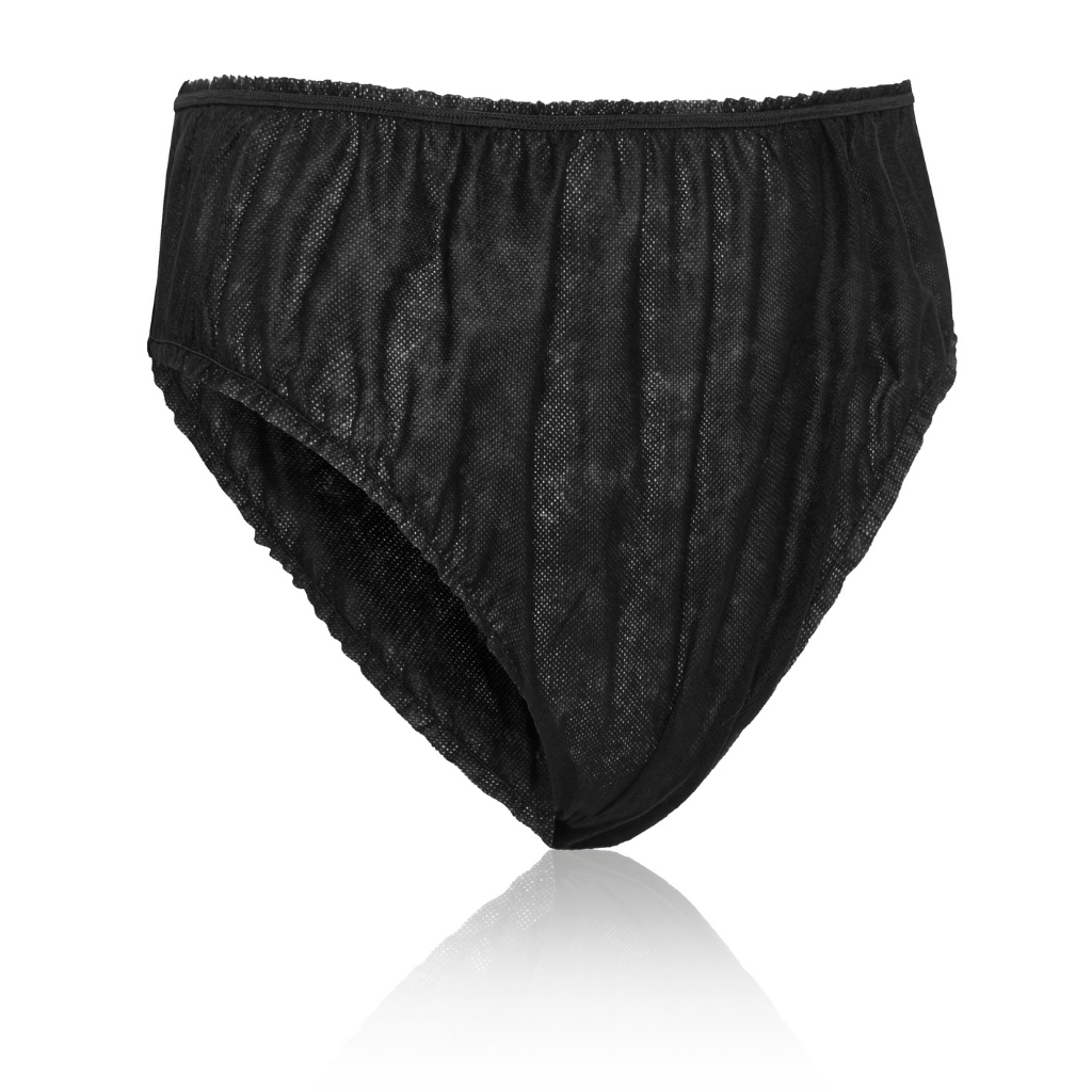 eco-hygiene-product-panties-women-disposable-black-underwear Black disposable female-panties - (10 pc.) - Image 1